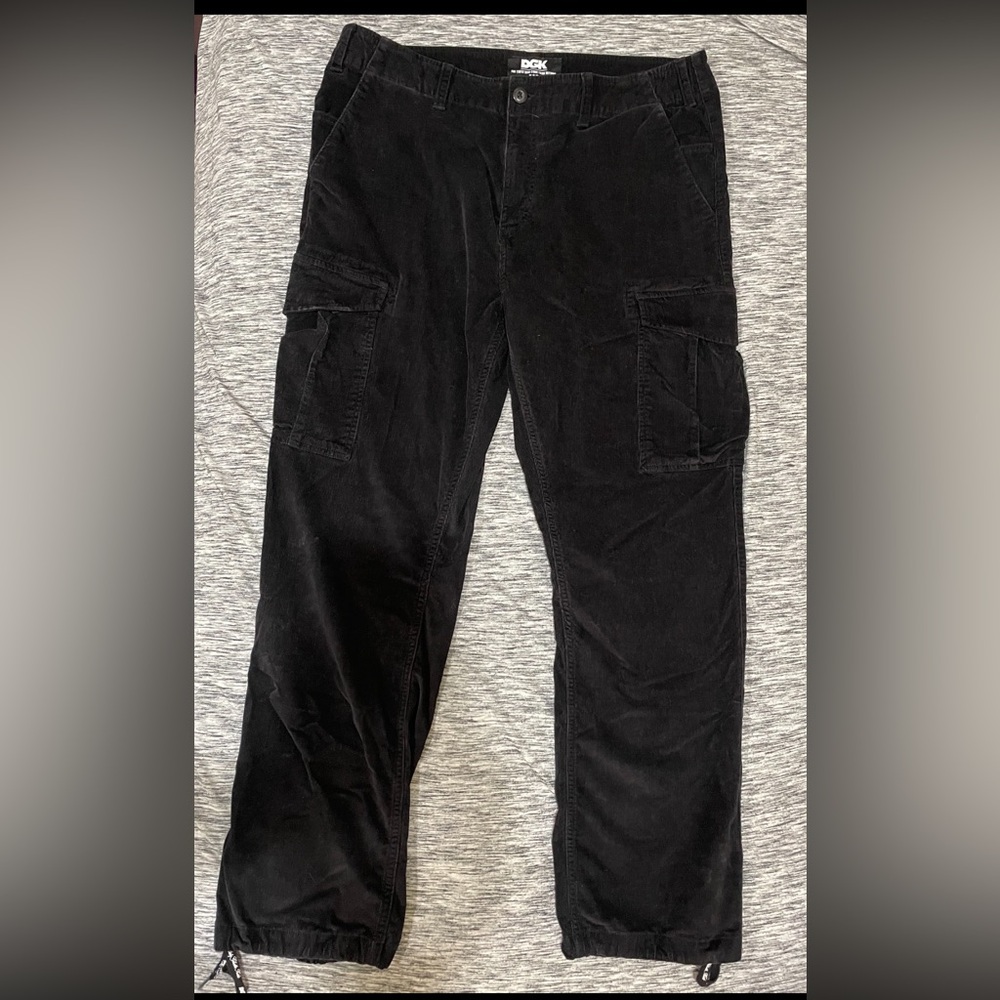 DGK black cargo corduroy pants size 36
